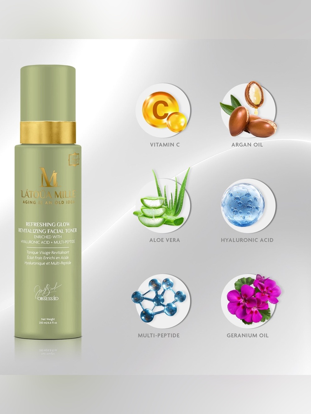 LATOUA MILLE -Refreshing Glow Revitalizing Facial Toner- NEW- MSRP $200